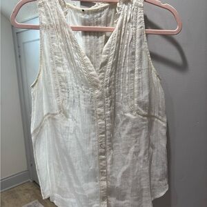 Sleeveless White Blouse